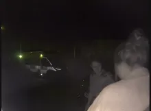Ring doorbell footage of me walking to the ambulance in the night.